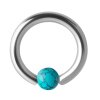 Steel - BCR ball closure ring - Turquoise Stone