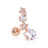 Rosegold Steel - Ohrstecker - Sternschnuppe - Kristall