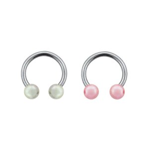 Steel - CBR Horseshoe - Pearls Creme