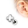 Steel - Ear Stud - Royal Cross