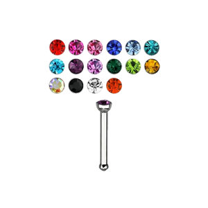 Steel - Nose Stud - crystal - 1,0 mm