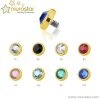 Gold Steel - Dermal Anchor  - crystal - 1,2 mm