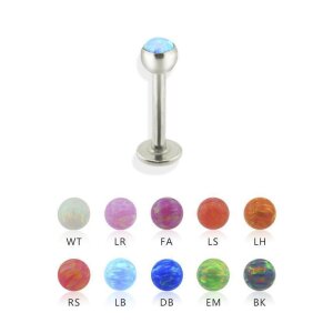 Stahl - Labret - Opal - gefasst LR - Light Rosa