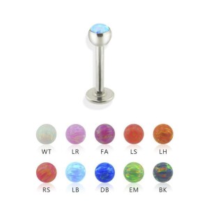 Steel - Labret - Opal - setted RS - Pink