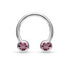 Steel - Circular Barbell - Crystal PK - Pink