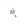 Steel - Nose Bone - Flower - Crystal - CC