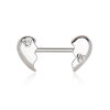 Steel - Nipple Bar - Broken Heart