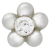 Steel - stud earrings - flower - pearl - Studex System 75