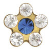 Studex System 75 - 14 carat gold - stud earrings - flower - sapphire