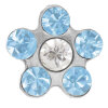 Studex System 75 - 14 carat gold - stud earrings - flower - aquamarine - crystal white rhodium-plated