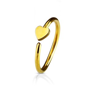 Steel - Nose Ring - Heart gold