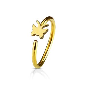 Steel - Nose Ring - Butterfly gold