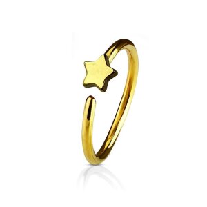 Steel - Nose Ring - Star - bendable gold