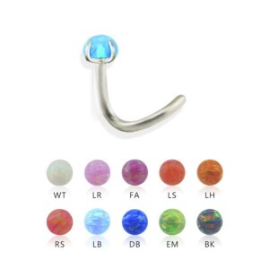 Steel - Nose Spiral - Opal - Prong setted LR - Light Rosa