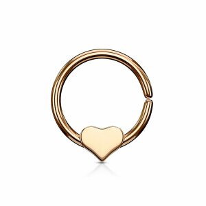 Stahl - Septum - Herz - biegbar Rosegold