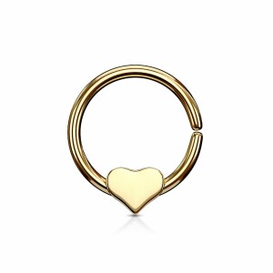 Steel - Septum - Heart - Bendable Gold