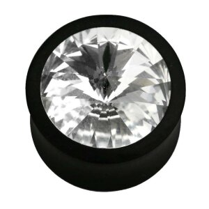 Wood - Plug - Black(Areng) - Crystal 8 mm