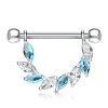 Steel - nipple piercing - marquise - 8 crystals