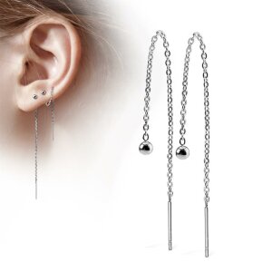 Steel - Earring with chain