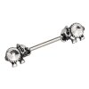 Steel - elefant crystal- Nipple Bar