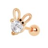 Rosegold Steel - Ear stud - Bunny Crystal - Tragus