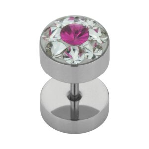 Steel - Fake Plug  - Epoxy - Supernova Concept - Fuchsia...