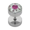 Stahl - Fake Plug  - Epoxy - SWAROVSKI - Supernova Concept - Fuchsia (FA)