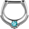 Steel - Septum Clicker - Cubic Zirconia- Filigree