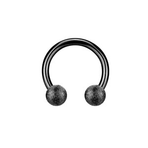 Black Steel - CBR Circular Barbell (horseshoe) - diamond...