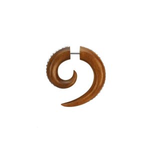 Wood - Fake Taper - Spirale - Crystal 6 mm Brown - Sawo Wood