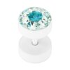 Stahl - Fake Plug - Epoxykristall  - Supernova Concept - Blue Zircon (BZ)