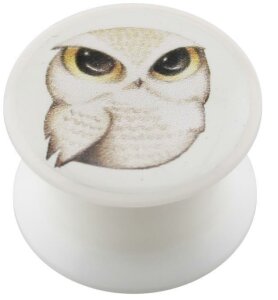 Acrylic - Design Plug - white - owl16 mm