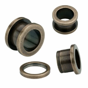 Rose Gold Steel - Flesh Tunnel - antique18 mm