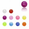 1,2 mm - 3 mm - T-PK - Transparent Pink - Acryl - Schraubkugel - mit Glitzer Partikeln - 10er Pack