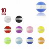 Acrylic - Screw ball - white stripes - 10pcs pack 1,2 mm - 3 mm - T-LG