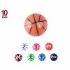 1,2 mm - 3 mm - BK/RD- Schwarz/Rot - Acryl - Schraubkugel - Basketball Design - 10er Pack