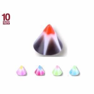 Acrylic - Screw cone - colourful - 10pcs pack 1,2 mm - 3...