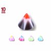 1,2 mm - 3 mm - RS/WT/LG- Rosa/Weiss/Grün - Acryl - Schraubspitze - bunt - 10er Pack