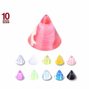 Acrylic - Screw cone - plain - 10pcs pack 1,2 mm - 2,5 mm - WT