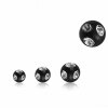 1,2 mm - 4 mm - CC - Crystal Clear/ Kristallklar - Black Steel - Schraubkugel - mit klarem Kristall