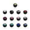 Black Steel - Clip-in ball - with crystal 3 mm - PK