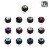 3 mm - CC - Crystal Clear/ Kristallklar - Black Titan - Klemmkugel - mit Kristall