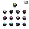 4 mm - LA- Light Amethyst - Black Titan - Klemmkugel - mit Kristall