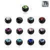 Black Titanium - Screw ball - with crystal 1,2 mm - 2,5 mm - RD