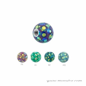 Epoxy - Screw ball - crystal - bicolour 1,2 mm - 4 mm - AQ