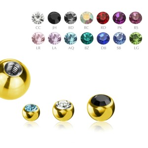 Gold Steel - Screw ball - crystal 1,2 mm - 2,5 mm - BZ