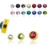 4 mm - LG - Light Green/ Hell Grün - Gold Steel - Klemm-Flatball - Kristall