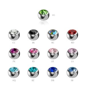 Steel - Screw ball - crystal 1,2 mm - 2,5 mm - LA