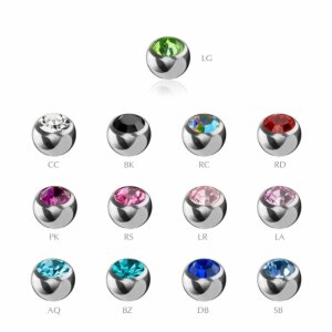 Steel - Clip-in ball - crystal 3 mm - BZ