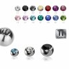 Ti Gloss Titanium - Screw ball - crystal 1,6 mm - 4 mm - CC